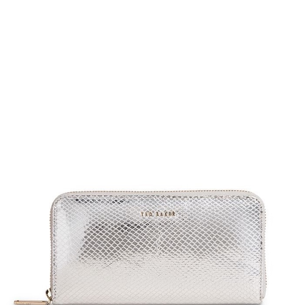 Ted Baker Silveah Large Snake Embossed Leather Zip Purse